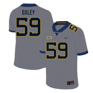 Men's West Virginia Mountaineers NCAA #59 Jackson Oxley Gray Authentic Nike Stitched College Football Jersey OH15W72TI